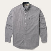 Men Classic Cut | Stetson Grey Geo Print Button Front Shirt Grey