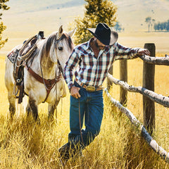 Men Classic Cut | Stetson Wine Plaid Shirt Wine