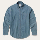 Men Denim Shirts | Stetson Chambray Denim Shirt Blue