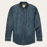 Men Denim Shirts | Stetson Dark Denim Western Shirt Blue
