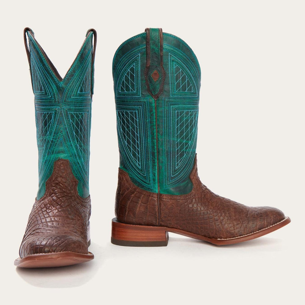 Men Exotics | Stetson Big Horn Tobacco Alligator Cowboy Boot Brown