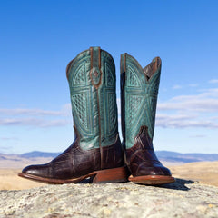 Men Exotics | Stetson Big Horn Tobacco Alligator Cowboy Boot Brown