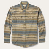 Men Flannel Shirts | Stetson Blue Stripe Flannel Western Shirt Blue