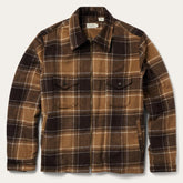 Men Flannel Shirts | Stetson Brown Plaid Western Coat Brown