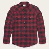 Men Flannel Shirts | Stetson Brushed Twill Plaid Shirt Black