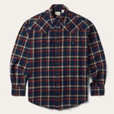Men Flannel Shirts | Stetson Brushed Twill Plaid Shirt Blue