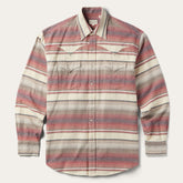 Men Flannel Shirts | Stetson Brushed Twill Striped Shirt Red