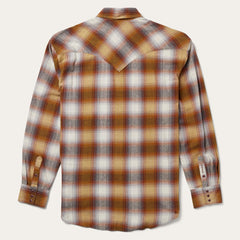 Men Flannel Shirts | Stetson Rust Plaid Flannel Western Shirt Brown