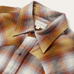 Men Flannel Shirts | Stetson Rust Plaid Flannel Western Shirt Brown