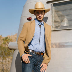Men Modern Cut | Stetson Blue End On End Solid Shirt Blue
