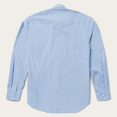 Men Modern Cut | Stetson Blue End On End Solid Shirt Blue
