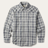 Men Modern Cut | Stetson Dobby Twill Plaid Shirt Brown