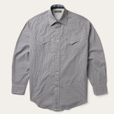 Men Modern Cut | Stetson Grey Geo Print Western Shirt Grey