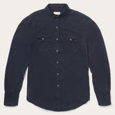 Men Modern Cut | Stetson Navy Twill Shirt Blue