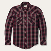 Men Modern Cut | Stetson Red Marl Plaid Western Shirt Red