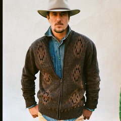 Men Sweaters & Hoodies | Stetson Vertical Aztec Cardigan Brown