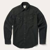 Men Western Shirts | Stetson Charcoal Corded Denim Shirt Grey