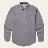Men Western Shirts | Stetson Diamond Print Western Shirt Grey