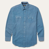 Men Western Shirts | Stetson Micro Print Western Shirt Blue