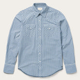 Men Western Shirts | Stetson Modern Snap Front Shirt In Mini Check Blue