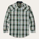 Men Western Shirts | Stetson Olive Ombre Plaid Western Shirt Green