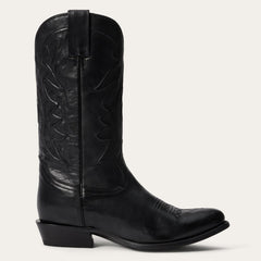 Men Western | Stetson Ames Corded & Burnished Leather Boot Black