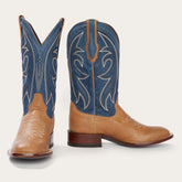 Men Western | Stetson Casper Tan & Blue Matte Cowboy Boot Tan