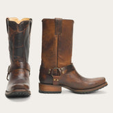 Men Western | Stetson Heritage Harness Boots Waxed Brown
