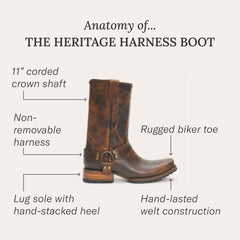 Men Western | Stetson Heritage Harness Boots Waxed Brown