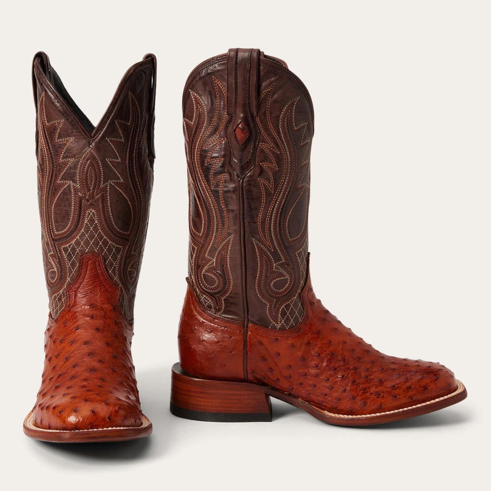 Men Western | Stetson Ozzy Ostrich Boot Brown
