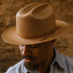 Men/Women Fedora | Stetson Open Road Straw Hat Cognac