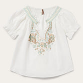 Women Blouses | Stetson Cotton Voile Peasant Blouse White