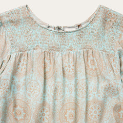 Women Blouses | Stetson Mandala Print Peasant Blouse Blue