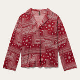 Women Blouses | Stetson Red Bandana Patchwork Blouse Red