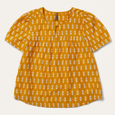 Women Blouses | Stetson Short-Sleeved Aztec Blouse Yellow