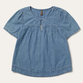 Women Blouses | Stetson Short-Sleeved Denim Blouse Blue