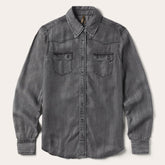 Women Denim Shirts | Stetson Boyfriend Fit Denim Shirt Washed Black