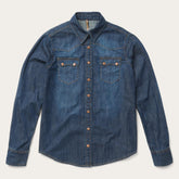 Women Denim Shirts | Stetson Dark Denim Snap Front Shirt Blue