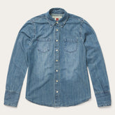 Women Denim Shirts | Stetson Denim Snap Front Western Shirt Blue