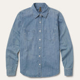 Women Denim Shirts | Stetson Long-Sleeved Denim Shirt Blue