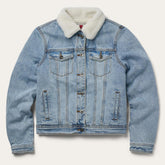 Women Jackets | Stetson Denim Sherpa Lined Jacket Blue