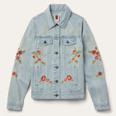 Women Jackets | Stetson Embroidered Denim Jacket Blue
