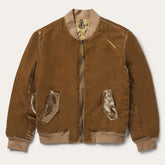 Women Jackets | Stetson Embroidered Velvet Bomber Jacket Copper