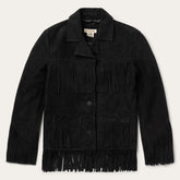 Women Jackets | Stetson Fringe Suede Jacket Black