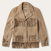 Women Jackets | Stetson Fringe Suede Jacket Light Tan