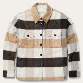 Women Jackets | Stetson Oversize Plaid Shirt Jacket Brown