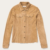 Women Jackets | Stetson Suede Denim Shirt Jacket Brown