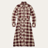 Women Midi | Stetson Black Cherry Plaid Shirt Dress Red