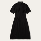 Women Midi | Stetson Black Herringbone Twill Midi Dress Black