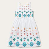 Women Midi | Stetson Bright Schiffli Embroidered White Cotton Lawn Dress White
